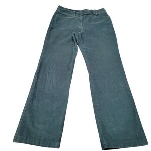 Talbots Corduroy Stretch Flare Pants Size 10 Green Flattering Casual Career C390